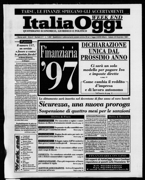 Italia oggi : quotidiano di economia finanza e politica